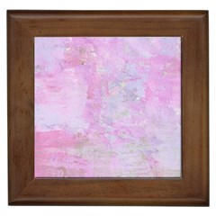 Soft Pink Watercolor Art Framed Tiles by yoursparklingshop