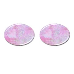 Soft Pink Watercolor Art Cufflinks (oval) by yoursparklingshop