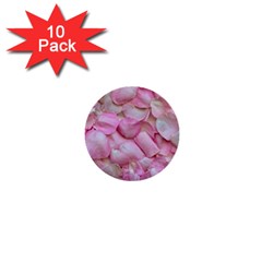 Romantic Pink Rose Petals Floral  1  Mini Buttons (10 Pack)  by yoursparklingshop