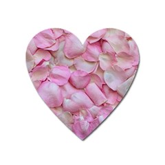 Romantic Pink Rose Petals Floral  Heart Magnet by yoursparklingshop