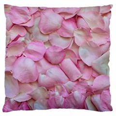 Romantic Pink Rose Petals Floral  Large Flano Cushion Case (two Sides)