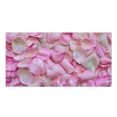 Romantic Pink Rose Petals Floral  Satin Shawl