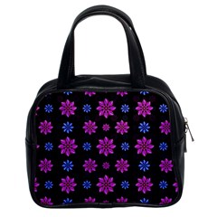 Stylized Dark Floral Pattern Classic Handbags (2 Sides) by dflcprints