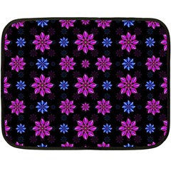 Stylized Dark Floral Pattern Fleece Blanket (mini) by dflcprints