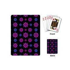 Stylized Dark Floral Pattern Playing Cards (mini)  by dflcprints