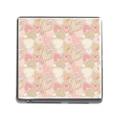 Cute Romantic Hearts Pattern Memory Card Reader (square) by yoursparklingshop