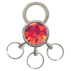 Red Orange Yellow Pink Art 3-Ring Key Chains