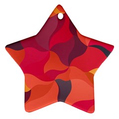 Red Orange Yellow Pink Art Star Ornament (Two Sides)