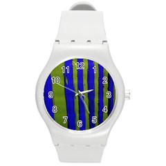 Stripes 4 Round Plastic Sport Watch (m) by bestdesignintheworld