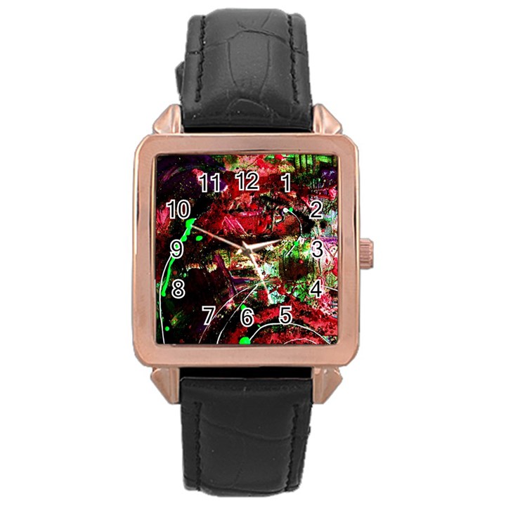 Bloody Coffee 2 Rose Gold Leather Watch 
