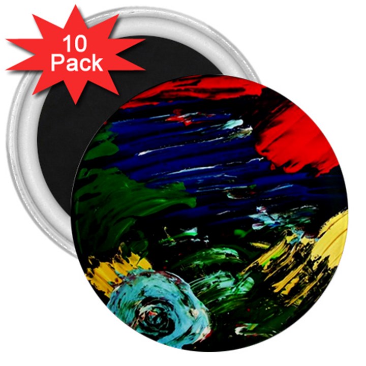 Tumble Weed And Blue Rose 3  Magnets (10 pack) 