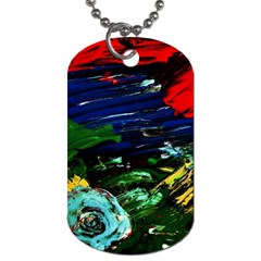 Tumble Weed And Blue Rose Dog Tag (one Side)