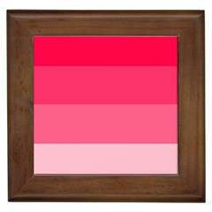 Pink Scarlet Gradient Stripes Pattern Framed Tiles by yoursparklingshop