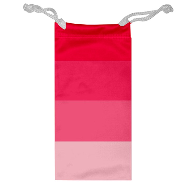 Pink Scarlet Gradient Stripes Pattern Jewelry Bag