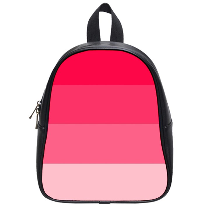 Pink Scarlet Gradient Stripes Pattern School Bag (Small)