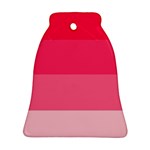 Pink Scarlet Gradient Stripes Pattern Bell Ornament (Two Sides) Back