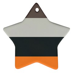 Orange Sand Charcoal Stripes Pattern Striped Elegant Star Ornament (two Sides) by yoursparklingshop