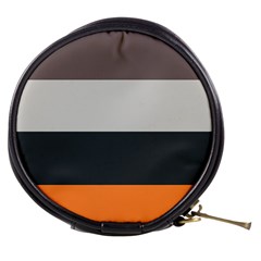 Orange Sand Charcoal Stripes Pattern Striped Elegant Mini Makeup Bags by yoursparklingshop