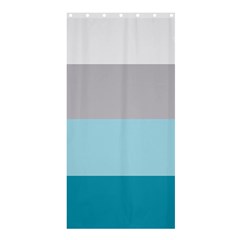 Blue Gray Striped Pattern Horizontal Stripes Shower Curtain 36  X 72  (stall)  by yoursparklingshop