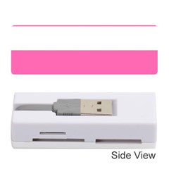 Horizontal Pink White Stripe Pattern Striped Memory Card Reader (stick) 