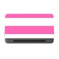 Horizontal Pink White Stripe Pattern Striped Memory Card Reader With Cf by yoursparklingshop