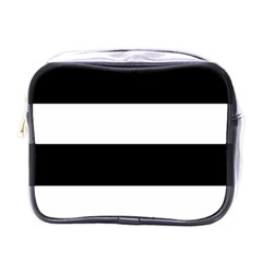 Black And White Striped Pattern Stripes Horizontal Mini Toiletries Bags by yoursparklingshop