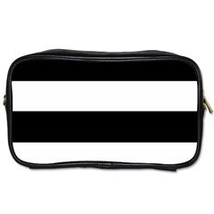 Black And White Striped Pattern Stripes Horizontal Toiletries Bags 2-side by yoursparklingshop