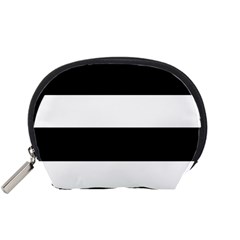 Black And White Striped Pattern Stripes Horizontal Accessory Pouches (small)  by yoursparklingshop