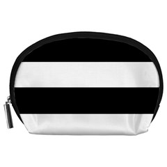 Black And White Striped Pattern Stripes Horizontal Accessory Pouches (large)  by yoursparklingshop