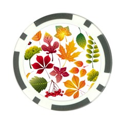 Beautiful Autumn Leaves Vector Poker Chip Card Guard