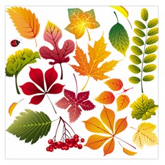 Beautiful Autumn Leaves Vector Large Satin Scarf (square)