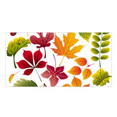 Beautiful Autumn Leaves Vector Satin Shawl by Nexatart