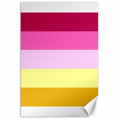 Red Orange Yellow Pink Sunny Color Combo Striped Pattern Stripes Canvas 20  X 30  