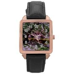 Old Tree 6 Rose Gold Leather Watch  by bestdesignintheworld