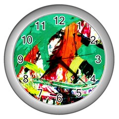 Tulips First Sprouts 7 Wall Clocks (silver)  by bestdesignintheworld