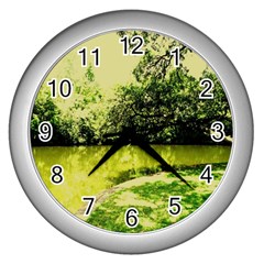 Lake Park 9 Wall Clocks (silver)  by bestdesignintheworld