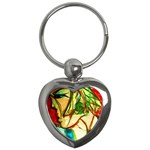 Girl In A Blue Tank Top Key Chains (Heart)  Front