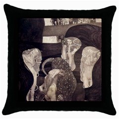 Jurisprudence - Gustav Klimt Throw Pillow Case (black) by Valentinaart