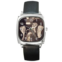 Jurisprudence - Gustav Klimt Square Metal Watch by Valentinaart