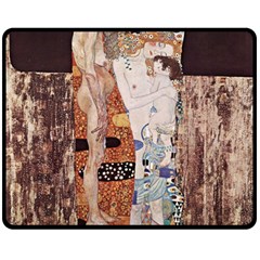 The Three Ages Of Woman- Gustav Klimt Double Sided Fleece Blanket (medium)  by Valentinaart