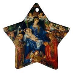 Feast Of The Rosary - Albrecht Dürer Star Ornament (two Sides) by Valentinaart