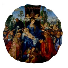 Feast Of The Rosary - Albrecht Dürer Large 18  Premium Round Cushions by Valentinaart