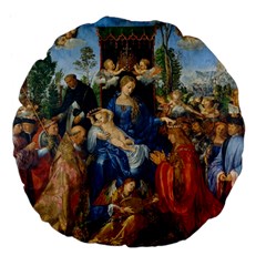 Feast Of The Rosary - Albrecht Dürer Large 18  Premium Flano Round Cushions by Valentinaart