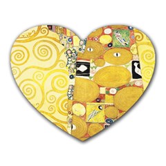 The Embrace - Gustav Klimt Heart Mousepads by Valentinaart