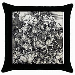 Four Horsemen Of The Apocalypse - Albrecht Dürer Throw Pillow Case (black) by Valentinaart