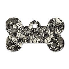 Four Horsemen Of The Apocalypse - Albrecht Dürer Dog Tag Bone (one Side) by Valentinaart