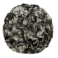 Four Horsemen Of The Apocalypse - Albrecht Dürer Large 18  Premium Round Cushions by Valentinaart