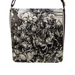 Four Horsemen Of The Apocalypse - Albrecht Dürer Flap Messenger Bag (l) 