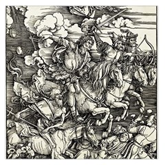 Four Horsemen Of The Apocalypse - Albrecht Dürer Large Satin Scarf (square) by Valentinaart