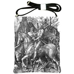 Death And The Devil - Albrecht Dürer Shoulder Sling Bags by Valentinaart